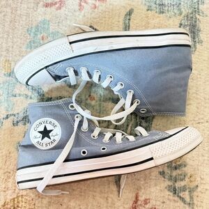 Converse All Star High Top Sneakers in Light Blue and White